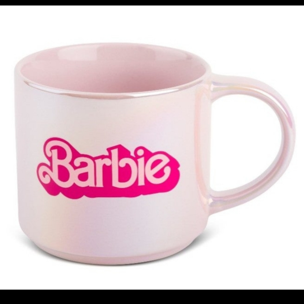 " Barbie" Stoneware Pearl Pink 15oz Coffee Mug